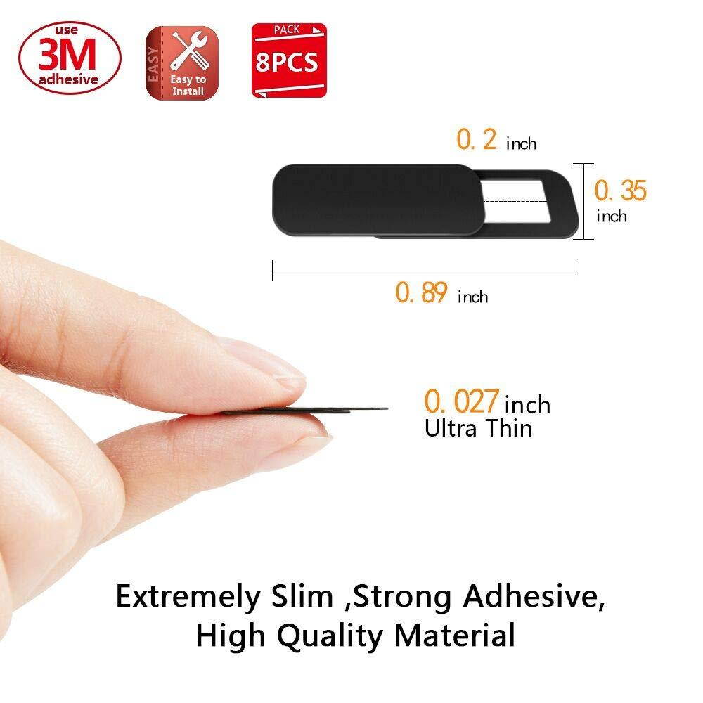 Webcam Cover Slide,Laptop Camera Cover Slide (8 Pack) -Ultra Slim Computer Camera Cover,Suitable for MacBook, Echo Spot,iPhone,IPad, Surface,Dell, Lenovo, Hp and More, Protects Your Privacy