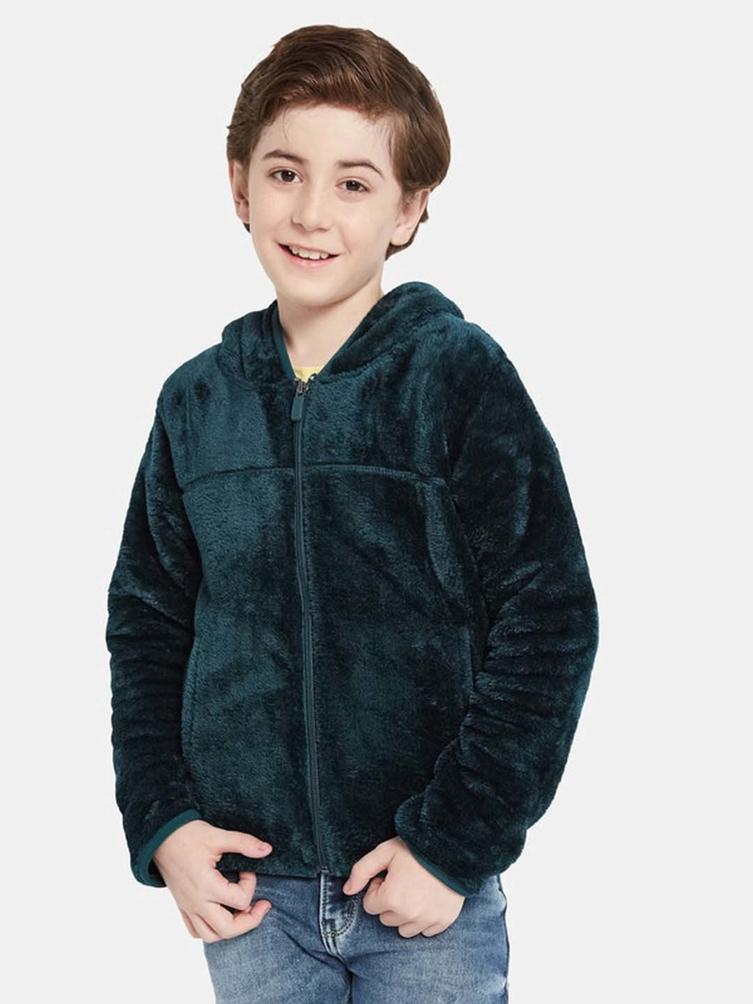 Octave Kids Teal Blue Regular Fit Full Sleeves Sweatshirt