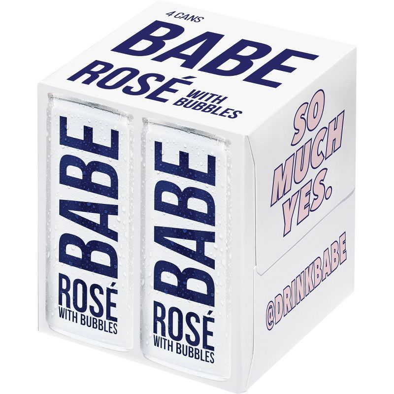 BABE Rosé with Bubbles Wine - 4pk/250ml Cans