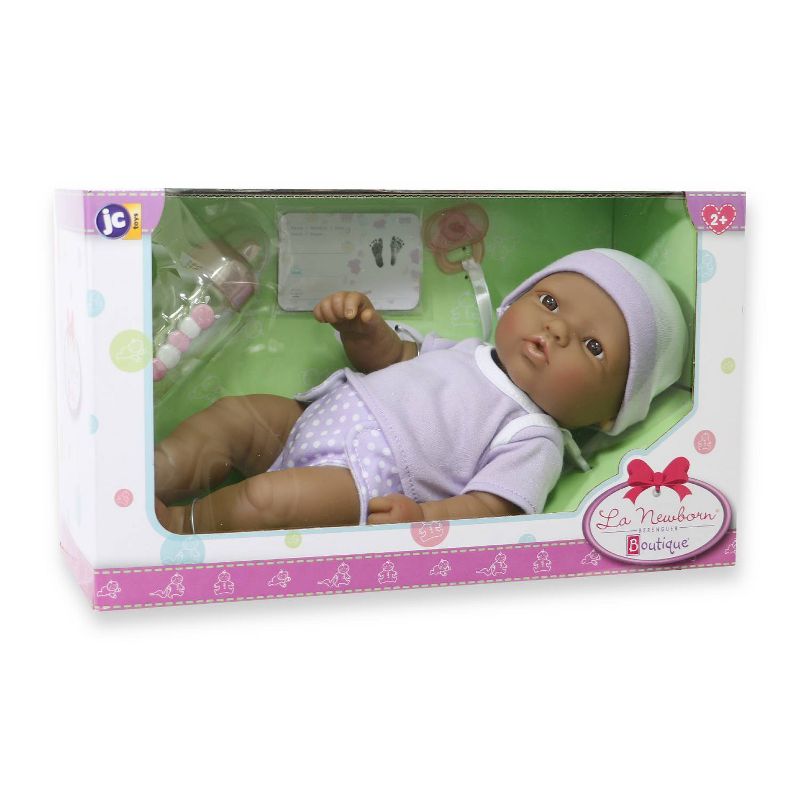 JC Toys La Newborn 12" Hispanic All Vinyl Nursery Gift Set Doll