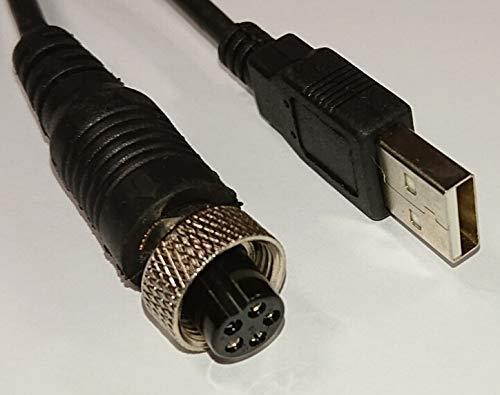 RiteAV - 10 Foot USB 2.0 Type A (Male) to GX12 5-Pin (Female) Twist-Lock Connector (Black)