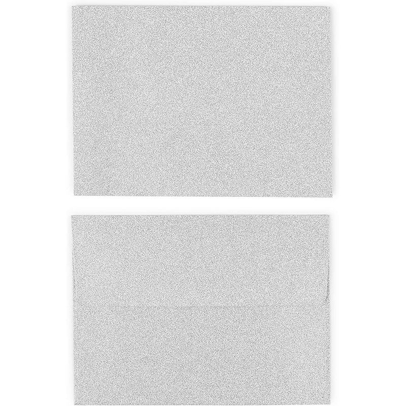Pipilo Press 50-Pack Silver Glitter Self Seal A7 Invitation Letter Envelopes Bulk for Wedding (5 x 7 in)