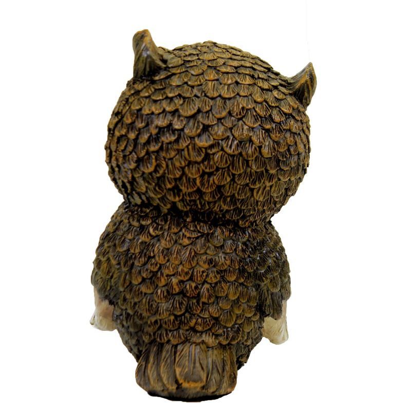 Home & Garden 6.25" Mini Owl Painted Critter Flowers Wise Eyes Roman, Inc  -  Outdoor Sculptures And Statues