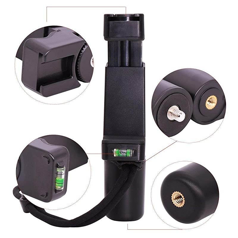 FMount Mobile Smartphone Camera Grip Holder Handle Rig Monopod with Tripod Mount and Cold Shoe Mount for Filming Video on Most Smartphones iPhone iPhone Plus Galaxy Android