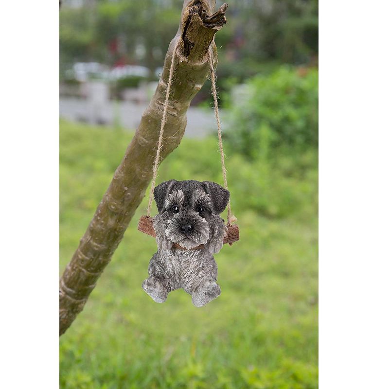 5.5" Polyresin Schnauzer Puppy Outdoor Statue Light Brown - Hi-Line Gift