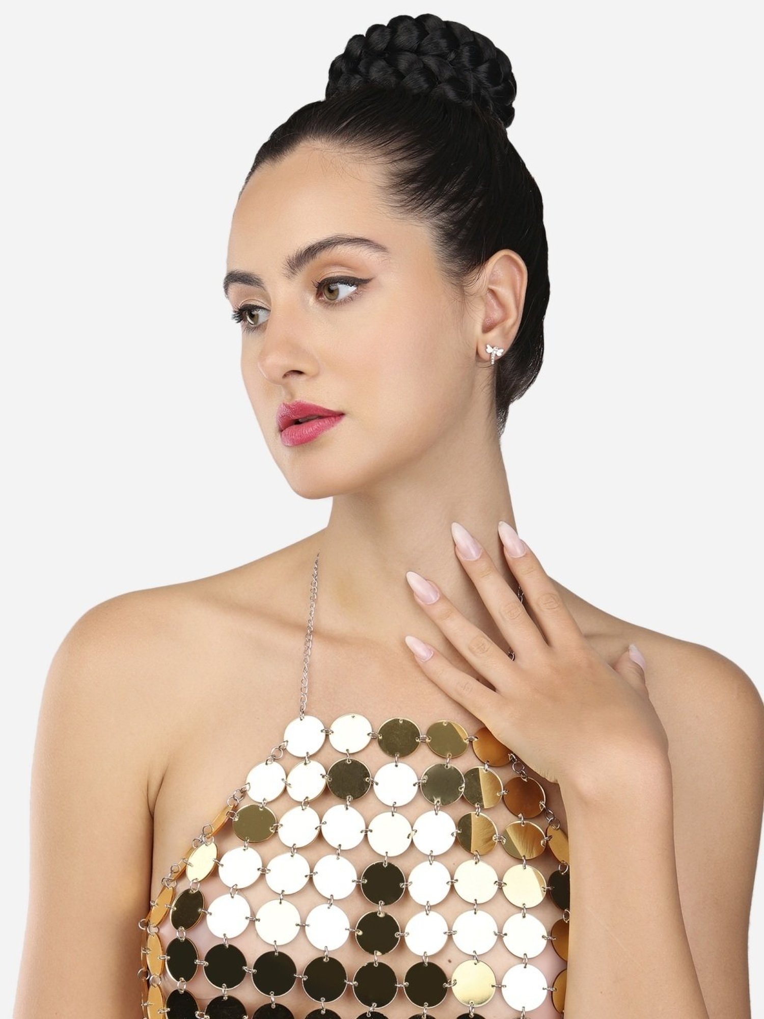 Zaveri Pearls Set of 25 Gold Tone Contemporary Studs & Drop Earrings-ZPFK15137