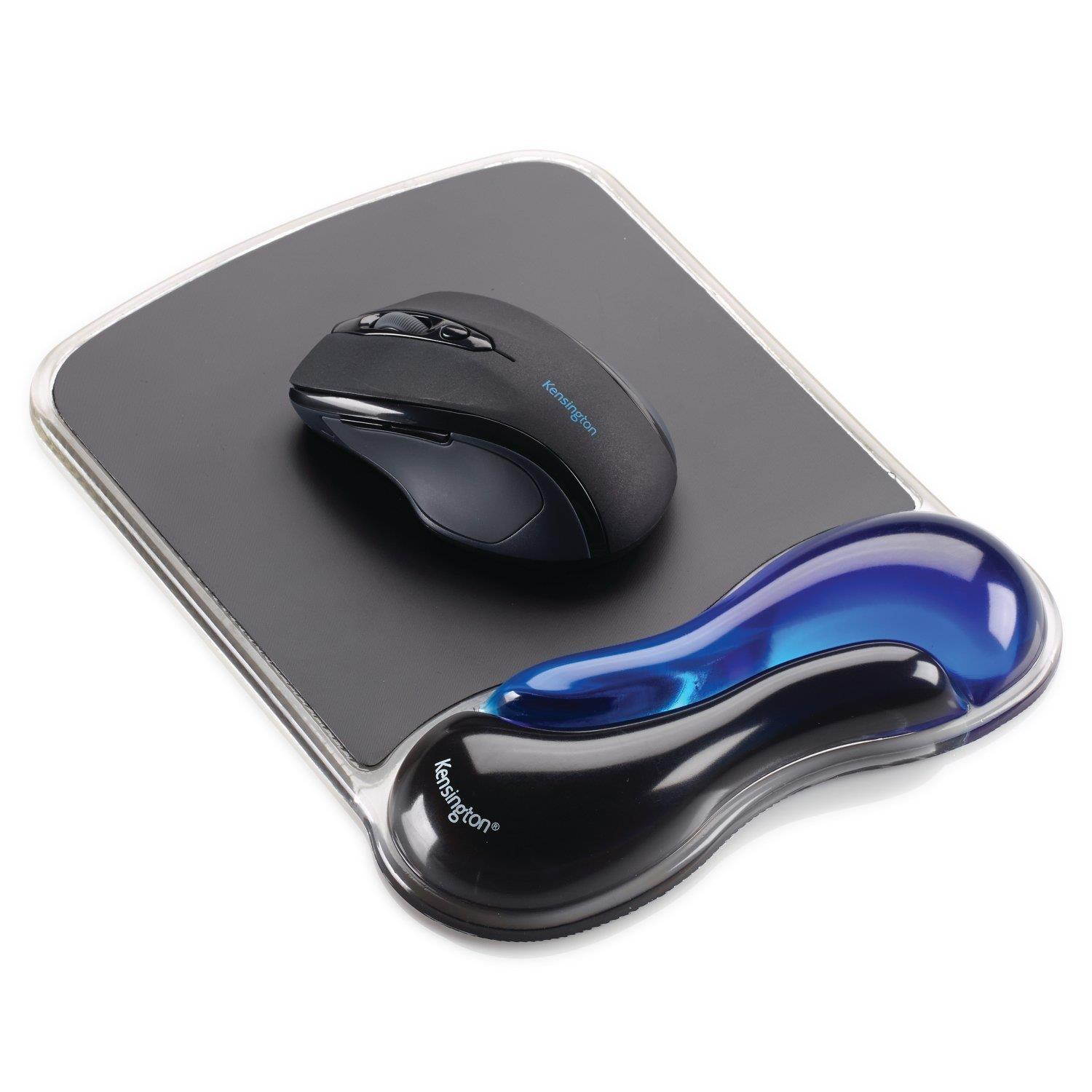 Kensington Duo Gel Wave Mouse Pad Wrist Rest, Blue 62401