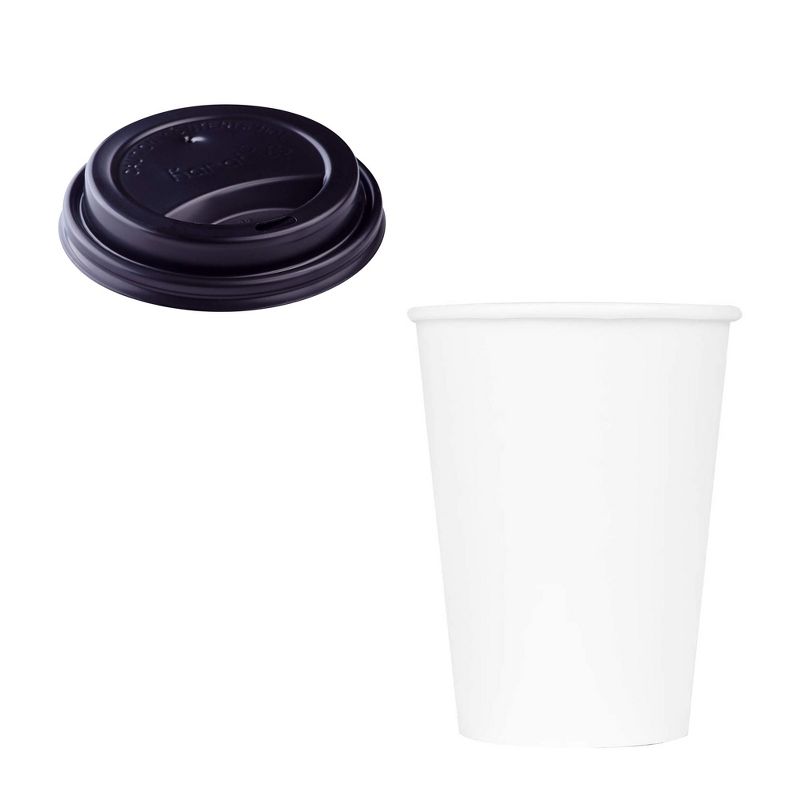 Karat Hot Drink Sipper Polypropylene Plastic Dome Lid for 10 to 24 Ounce Paper Hot Cups with 24 Ounce Poly Lined Paper Cups, Case of 1000