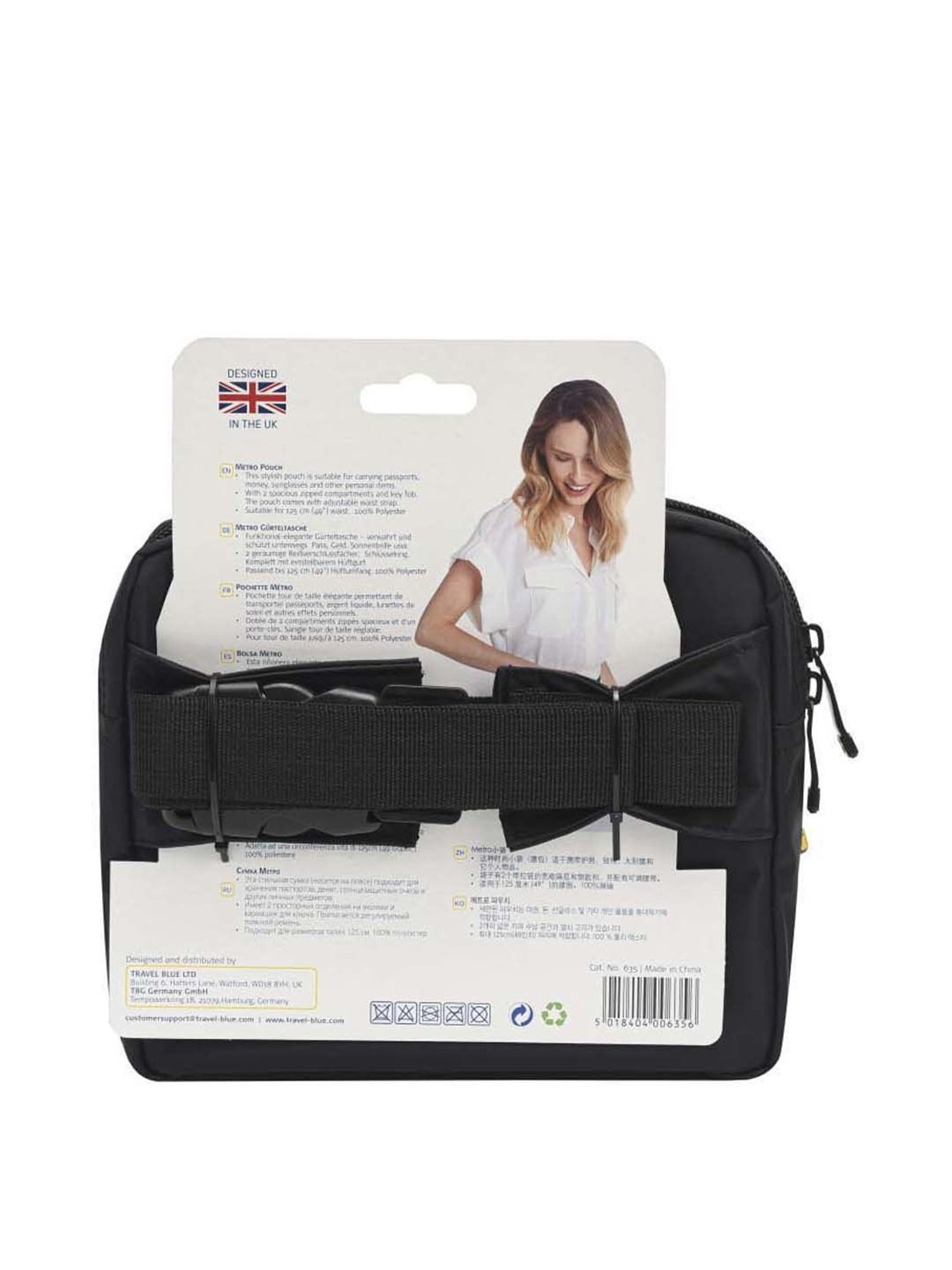 Travel Blue Black Solid Waist Pouch