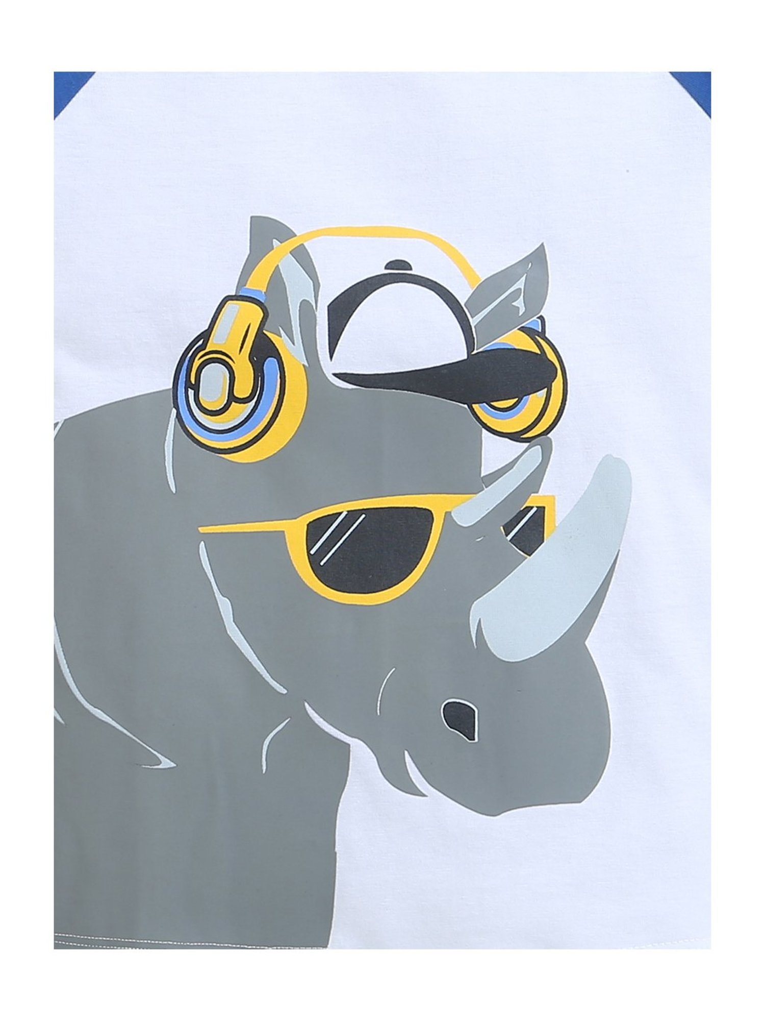 Bumzee Kids White & Grey Printed T-Shirt