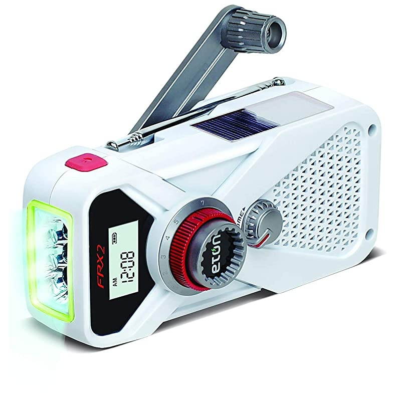 Hand Turbine AMFMNOAA Weather Radio with USB Smartphone Charger and LED Flashlight