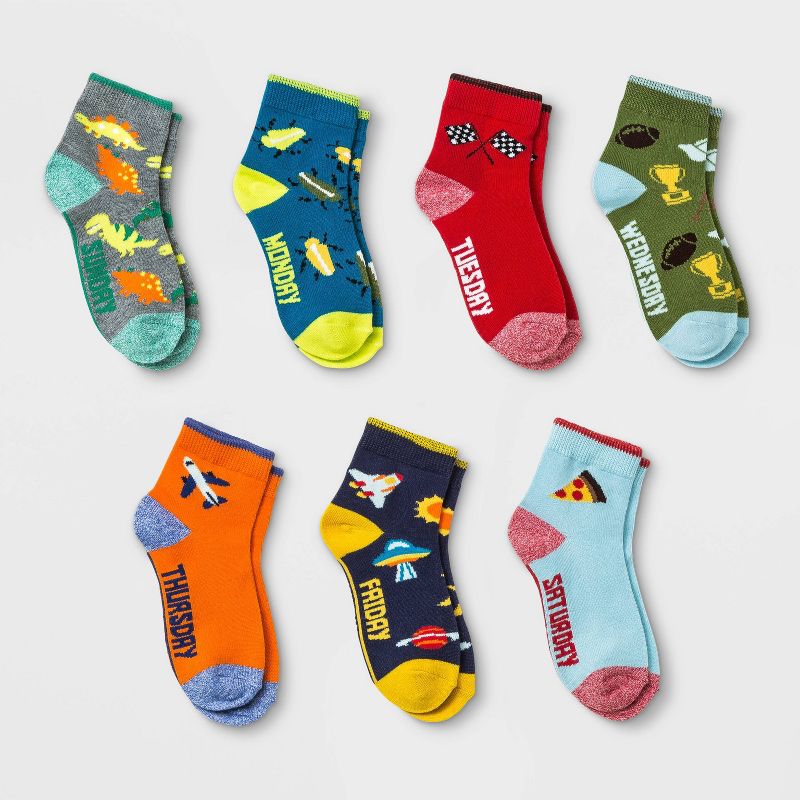 Boys' 4pk Shark Print Crew Socks - Cat & Jack™ M