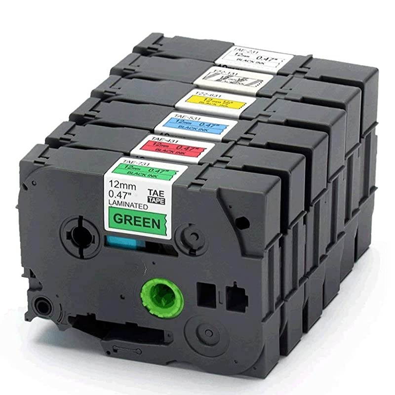 Replace TZe Label Tape 12mm 047 Inch Standard Laminated Tape for TZe231 TZe131 TZe431 TZe531 TZe631 TZe731 Compatible with Brother PTouch Label Maker PTD210 PTH110 PTD600 262 Feet