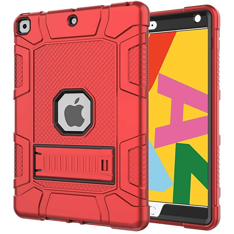 Case for iPad 8th Generation / iPad 7th Generation, Slim Heavy Duty Shockproof Rugged High Impact Protective Case for Kids with Stand for iPad 10.2 inch 2020/2019 Release,Black