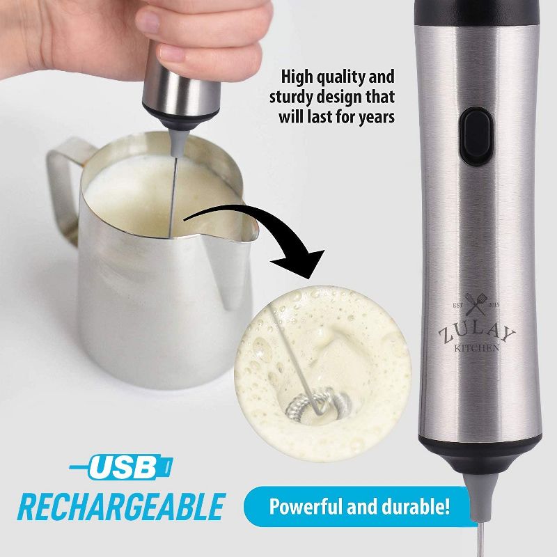 Zulay Kitchen Milk Frother Rechargeable