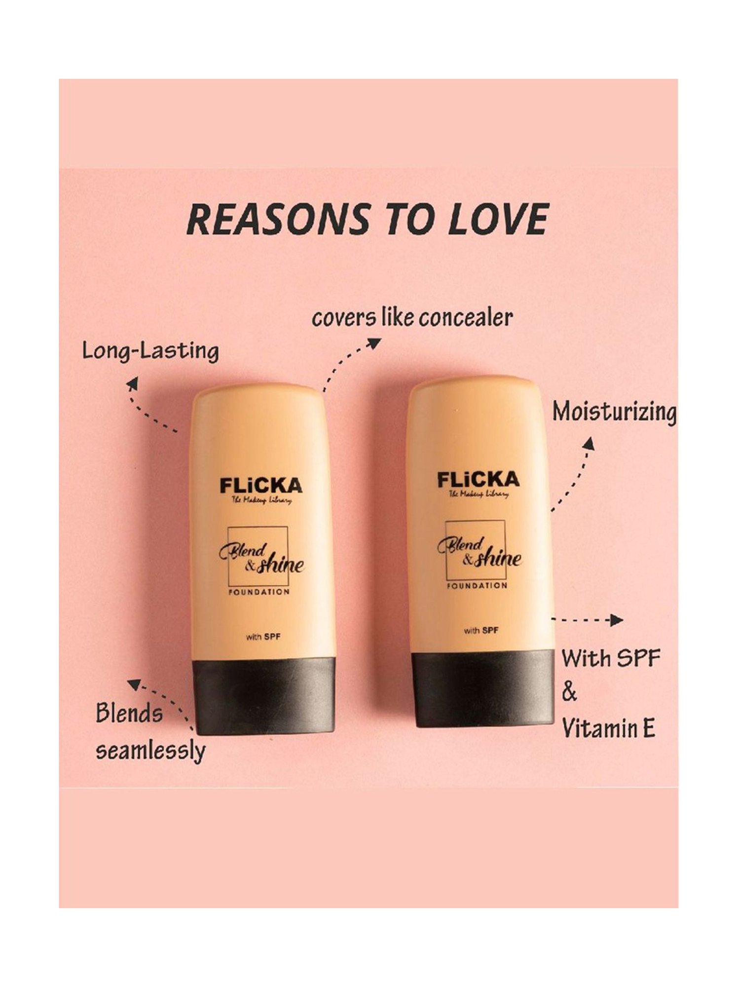FLiCKA Blend & Shine Foundation with SPF 03 Caramel - 30 ml