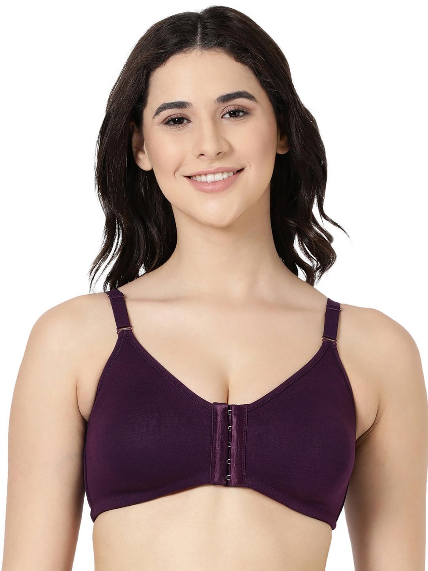 BLOSSOM Dark Purple Full Coverage Front Open Bra