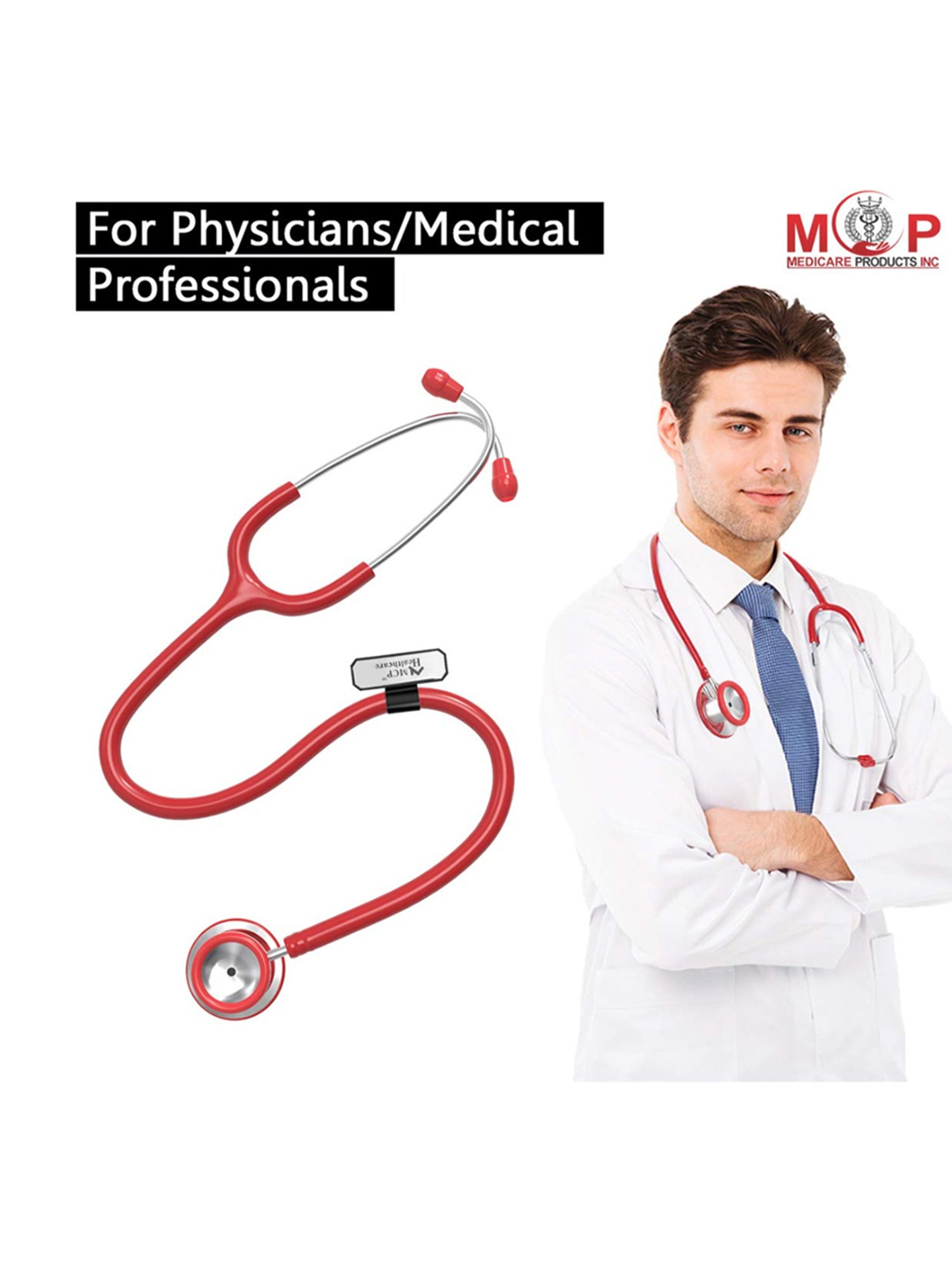 MCP Adult Dual Head Stethoscope (Red)