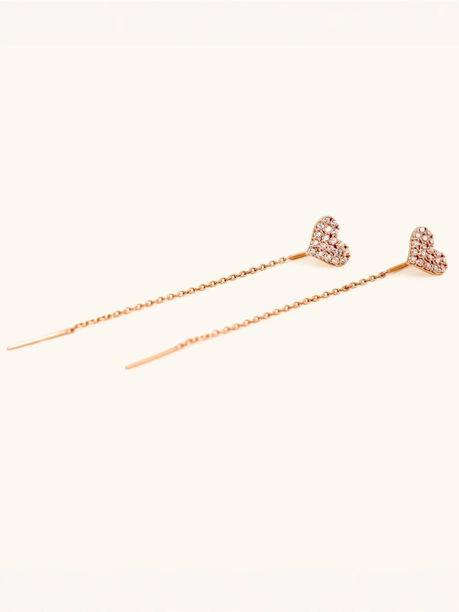 Mabel 92.5 Sterling Silver Heart Charm Threader Sui-Dhaga Earrings for Women