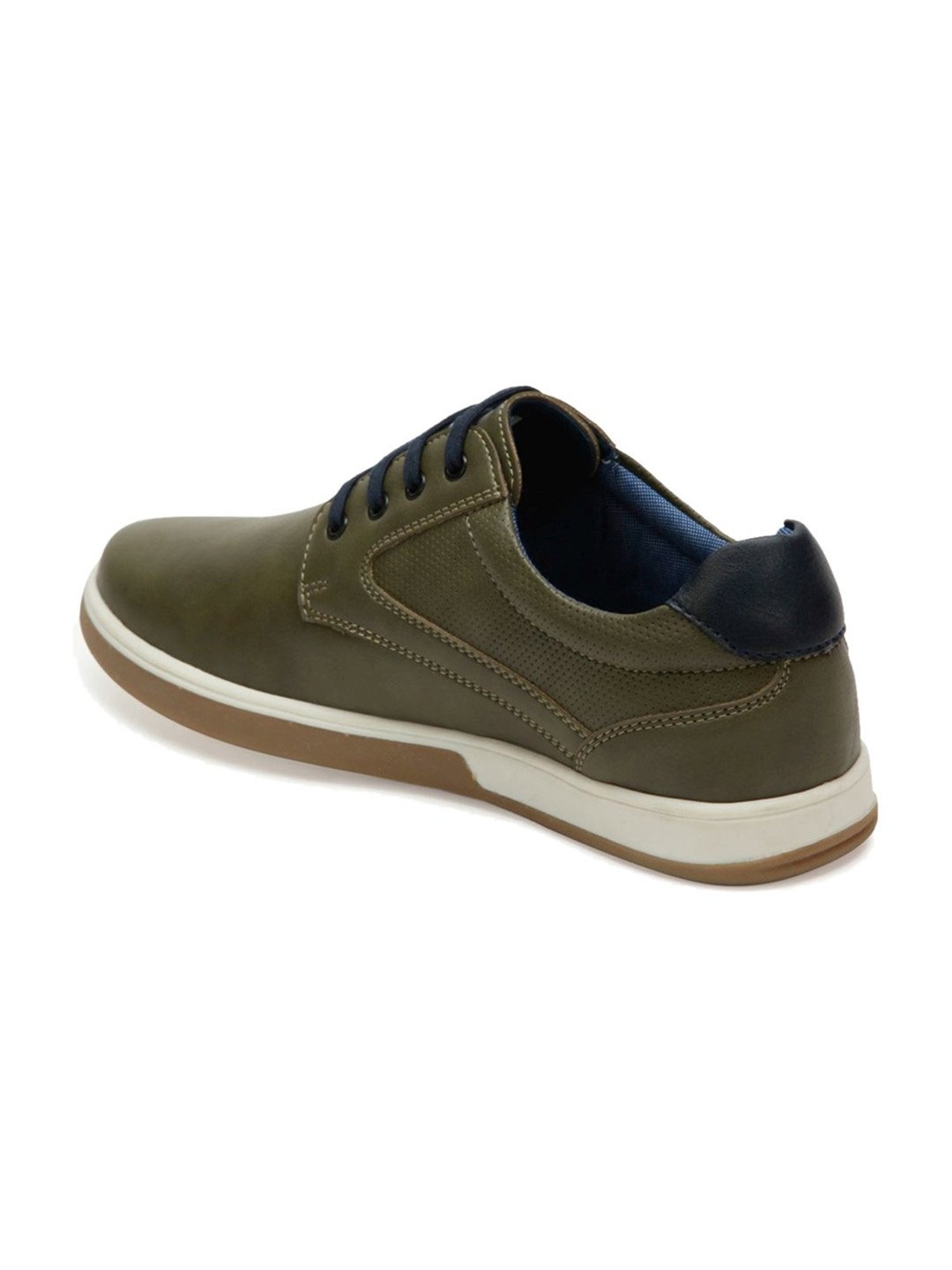ID Men's Olive Derby Shoes