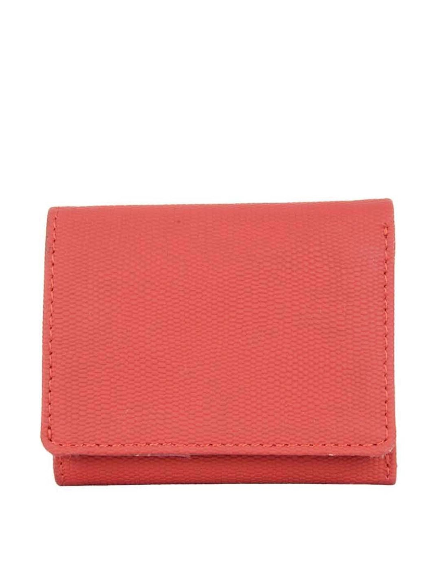 Baggit Red Textured Tri-Fold Wallet for Women