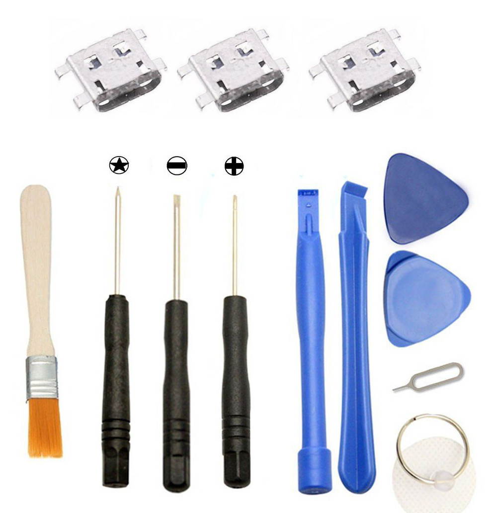 Games&Tech 3 x Micro USB Charging Charger Connector Port Dock for + Tools Motorola Moto G XT937C XT1028 XT1031 XT1032