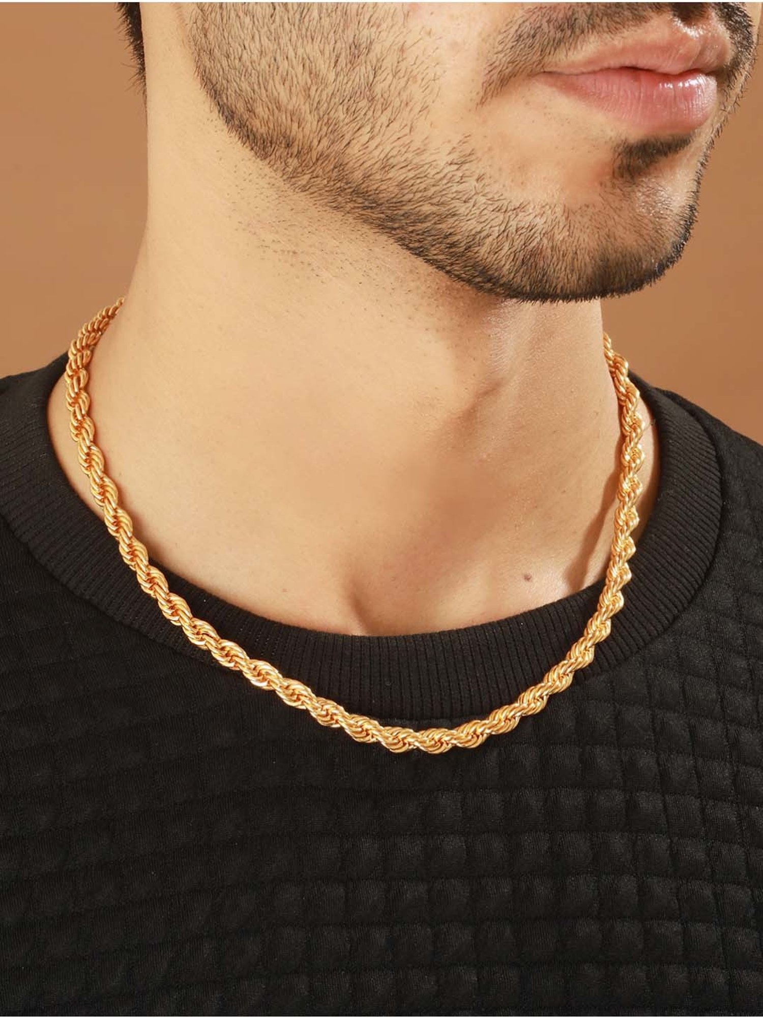 Bold by Priyaasi Trendy Gold-Toned Rope Neck Chain for Men