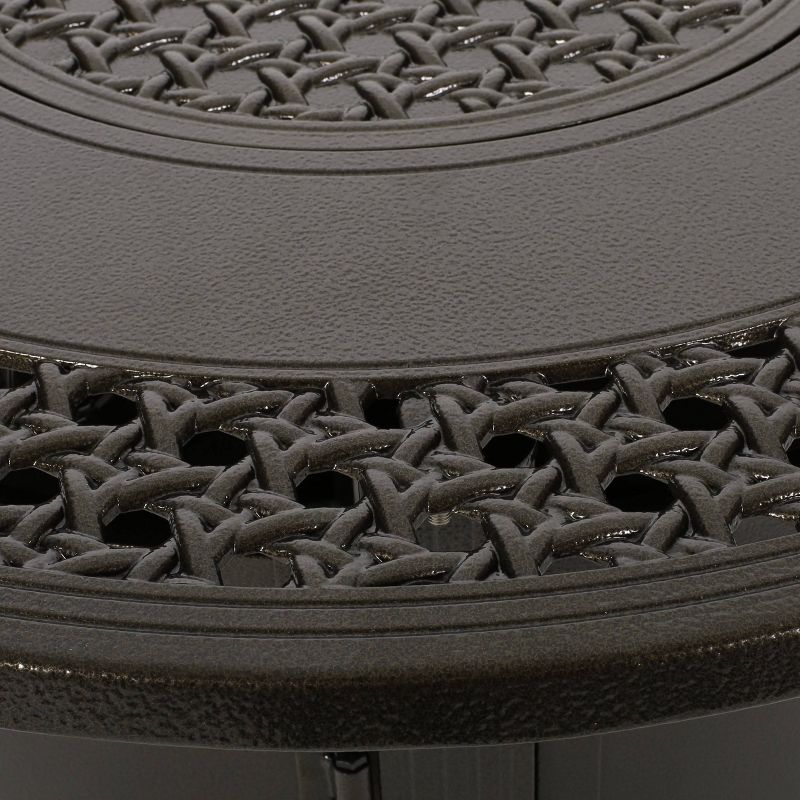 Ontario Outdoor Round Aluminum Fire Pit Hammered Bronze - Christopher Knight Home