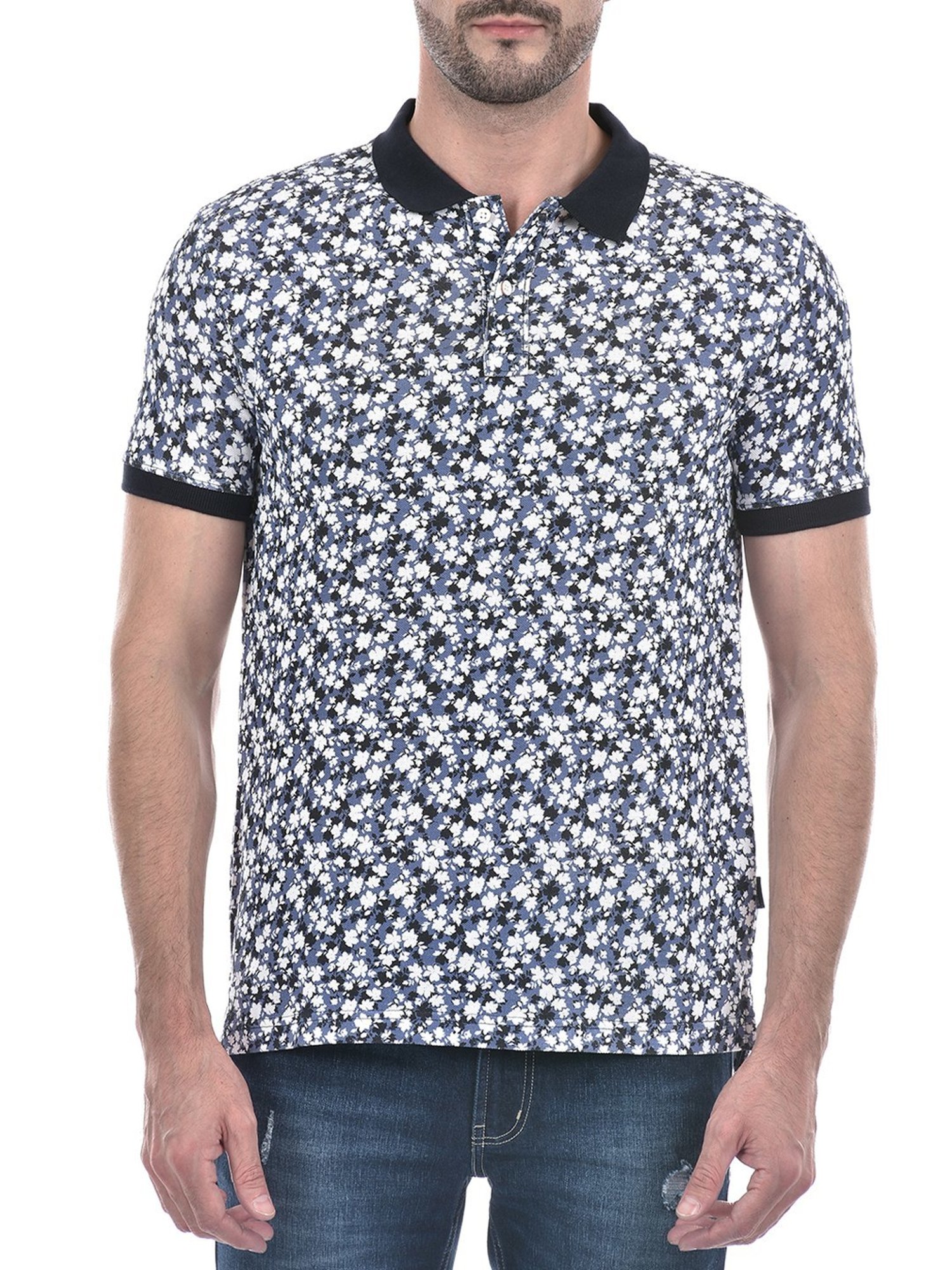 Numero Uno Multicolored Cotton Regular Fit Printed Polo T-Shirt