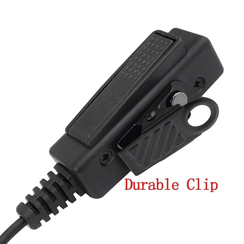 EAM001 Walkie Talkie Earpiece Security Headset with Mic 2 Pin Acoustic Tube for Motorola CP200 GP2000 P1225 Two Way Radios (1 Pack, Black)