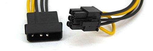 AYA 7" Molex to PCI Express 6-Pin Graphics Card Power Cable Converter