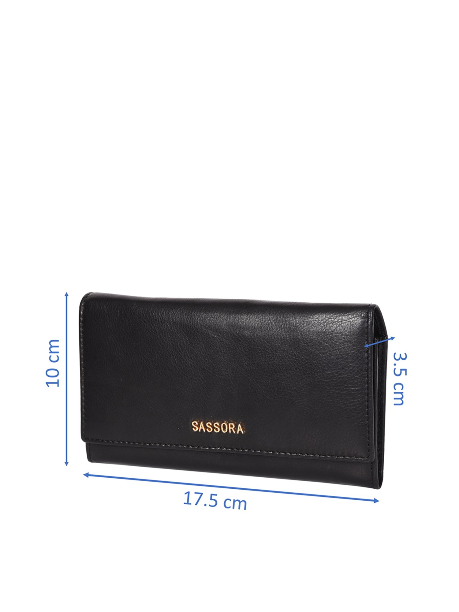 SASSORA Black Solid Rfid Wallet for Women