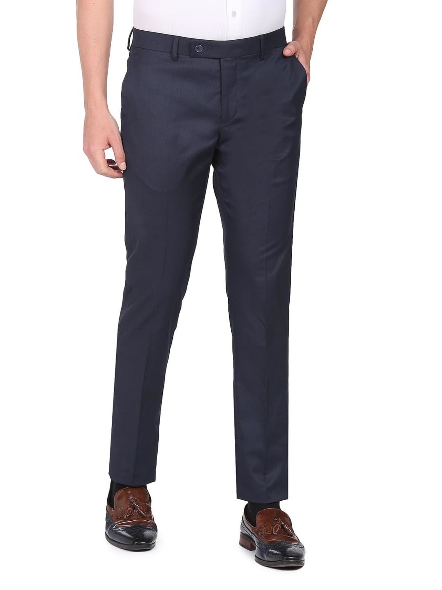 Arrow Blue Regular Fit Trousers