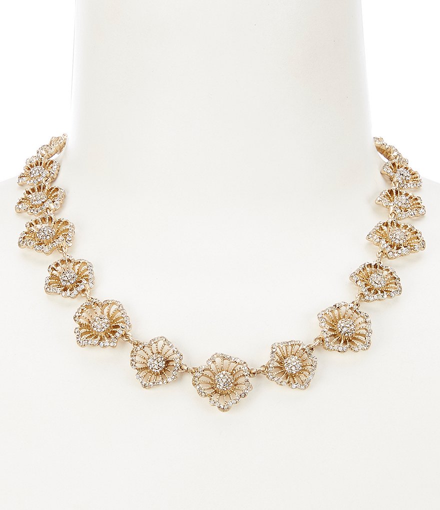 Lonna & Lilly Crystal Flower Collar Necklace