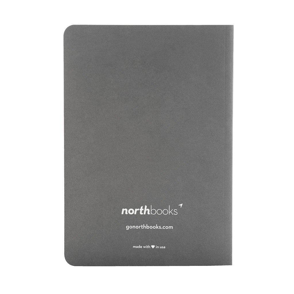 Northbooks A5 Softcover Writing Notebooks: Journal/Notebook / Diary/Notepad for School, Work, Travel or Personal Use - 144 Pages - 5.81" x 8.25" Cream Lined College Ruled Paper - Gray Cover