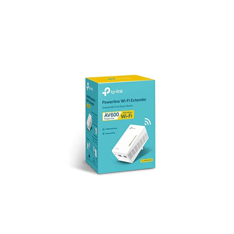 AV600 Powerline WiFi Extender - N300 WiFi, Add-on Single Adapter, Ethernet over Powerline, Plug & Play, Compatible with all  powerline adapters with different speed(TL-WPA4220)