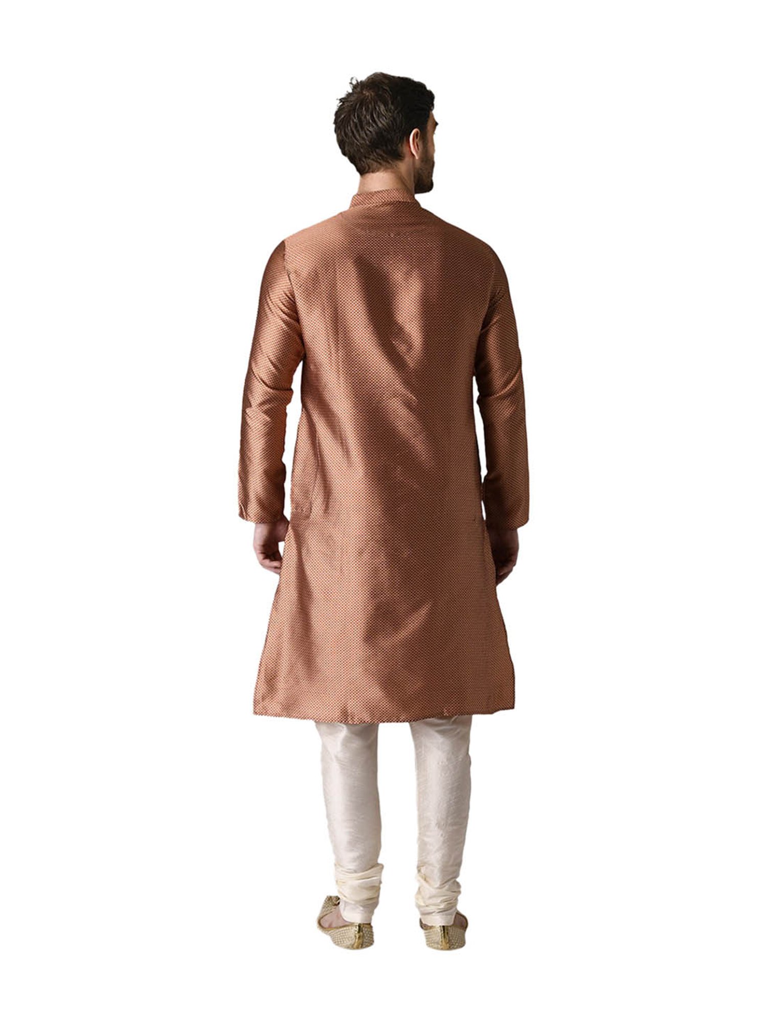 Tabard Brick Red & Beige Printed Kurta & Churidar Set