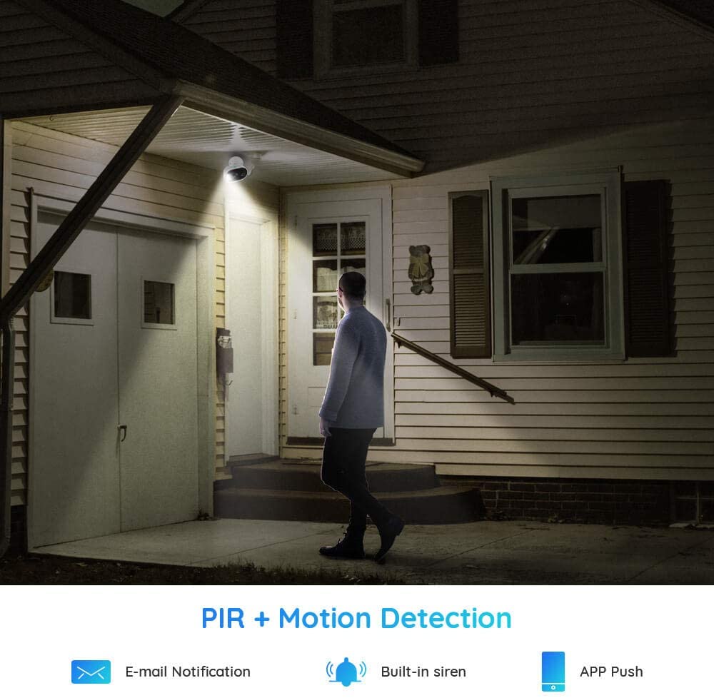 Reolink Argus 3 Spotlight Security Camera Wireless System with Solar Panel Outdoor Battery/Solar Powered, PIR Motion Activated, Two-Way Talk, Built-in Siren, for Home Surveillance