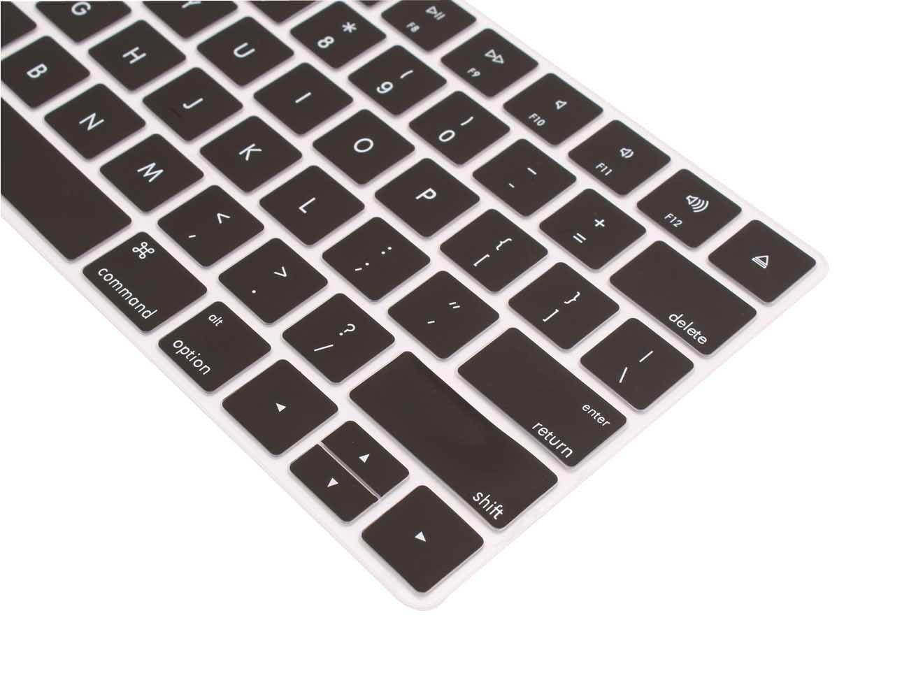 COOSKIN Silicone Colorful Keyboard Cover Protector Skin for Apple Magic Keyboard (MLA22LL/A), After 2015 November US Layout (Black)