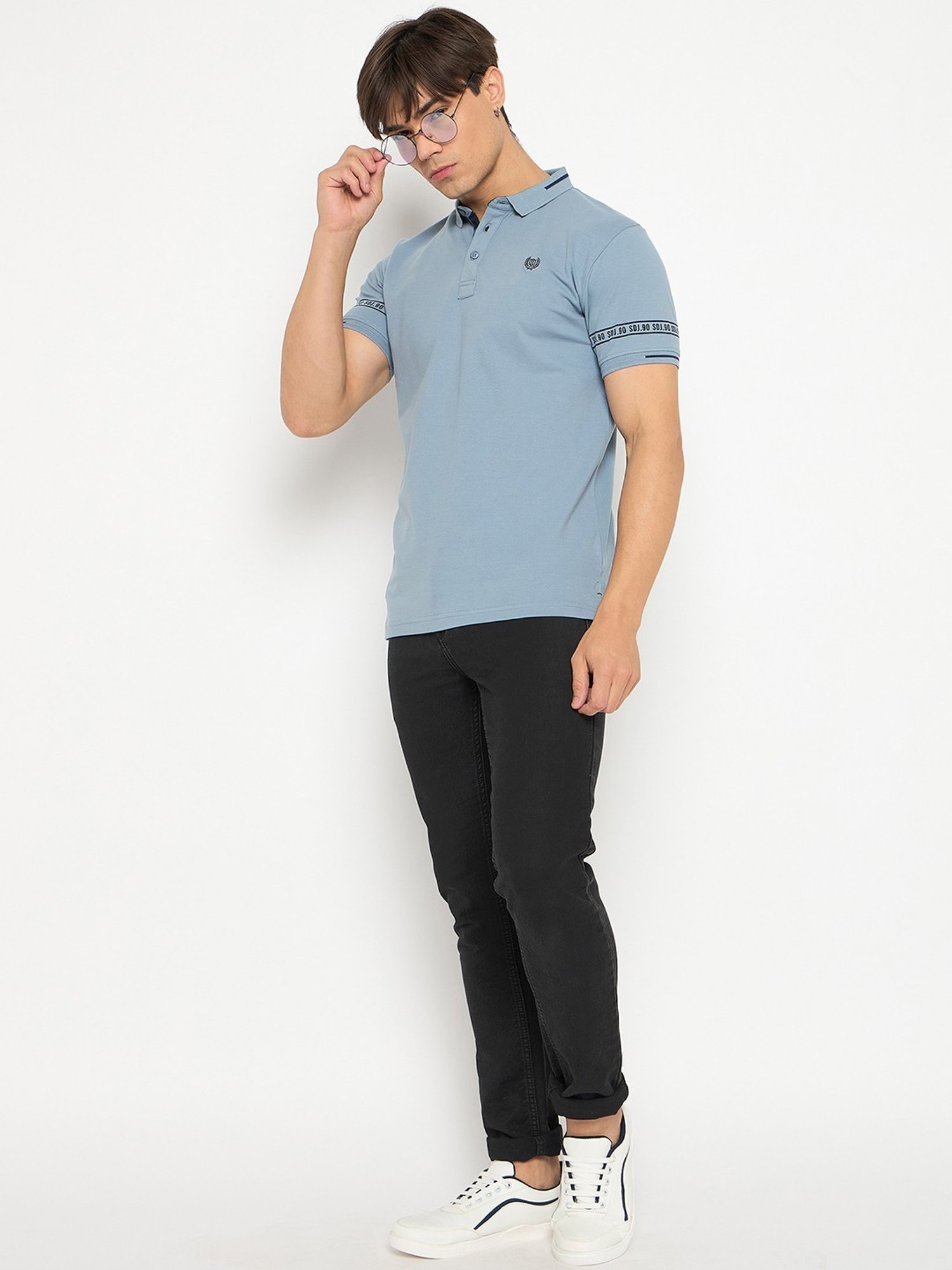 Duke Stone Grey Slim Fit Polo T-Shirt