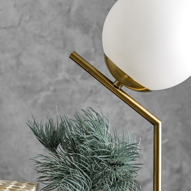 nuLOOM Pierre 9" Iron Table Lamp Lighting - Brass 8.5" H x 7.5" W x 15.38" D