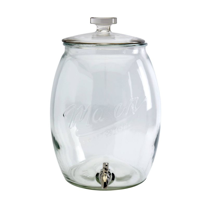 5pc Glass Belly Beverage Dispenser and Drinkware Set - Mason Craft & More