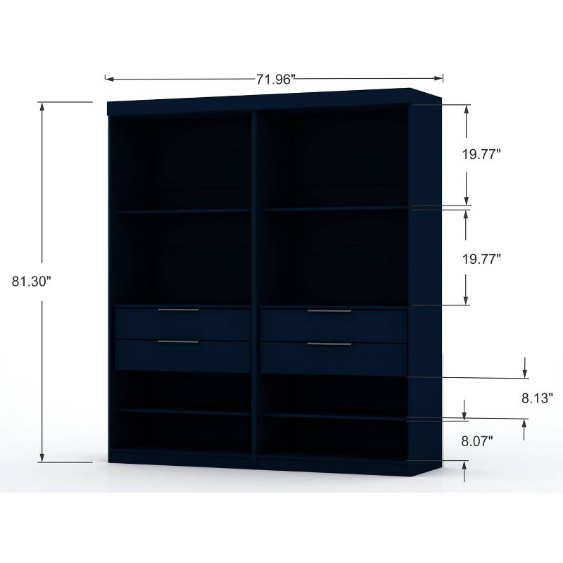 Mulberry 2.0 Sectional Wardrobe Closet Blue - Manhattan Comfort