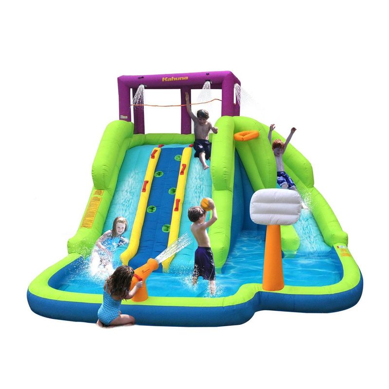 Kahuna Triple Blast Outdoor Inflatable Splash Pool Backyard Water Slide 90360