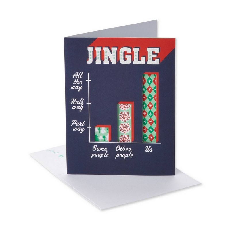 Funny "Jingle" Christmas Card With Glitter