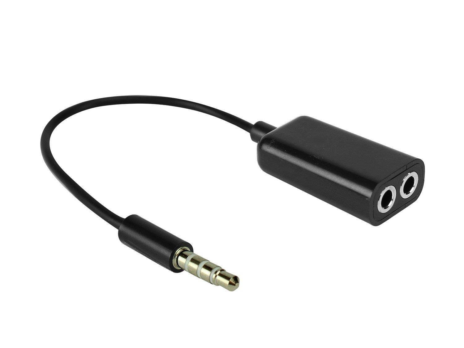 Speaker and Headphone Splitter _ Dual 3.5mm Female Input to 3.5mm Male Input Audio Splitter Adapter   by Cellet _ Black