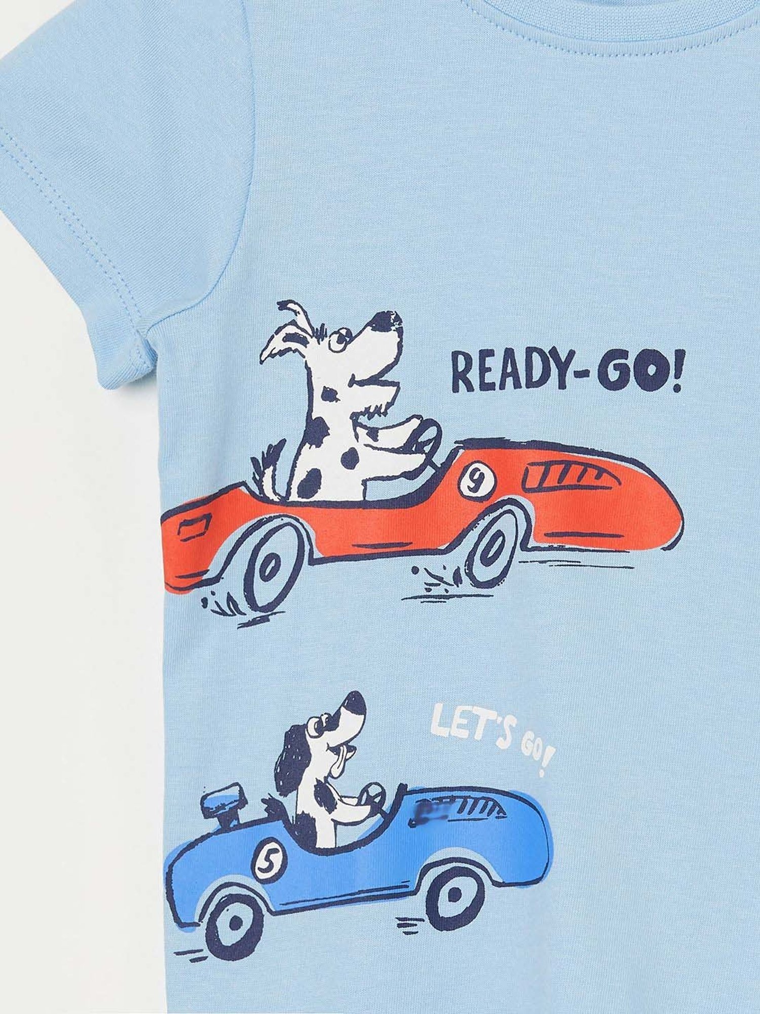 Juniors by Lifestyle Kids Light Blue Cotton Graphic T-Shirt