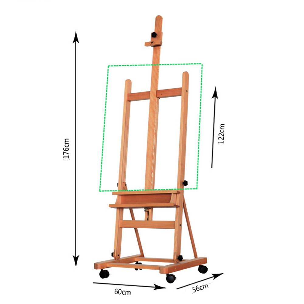 360-Degree Spinner Wheel Red Beech Wood Rolling Easel Wood Color