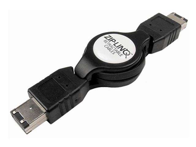 ZIP-LINQ ZIP-1394-C07 Retractable 6Pin to 4Pin Firewire Cable