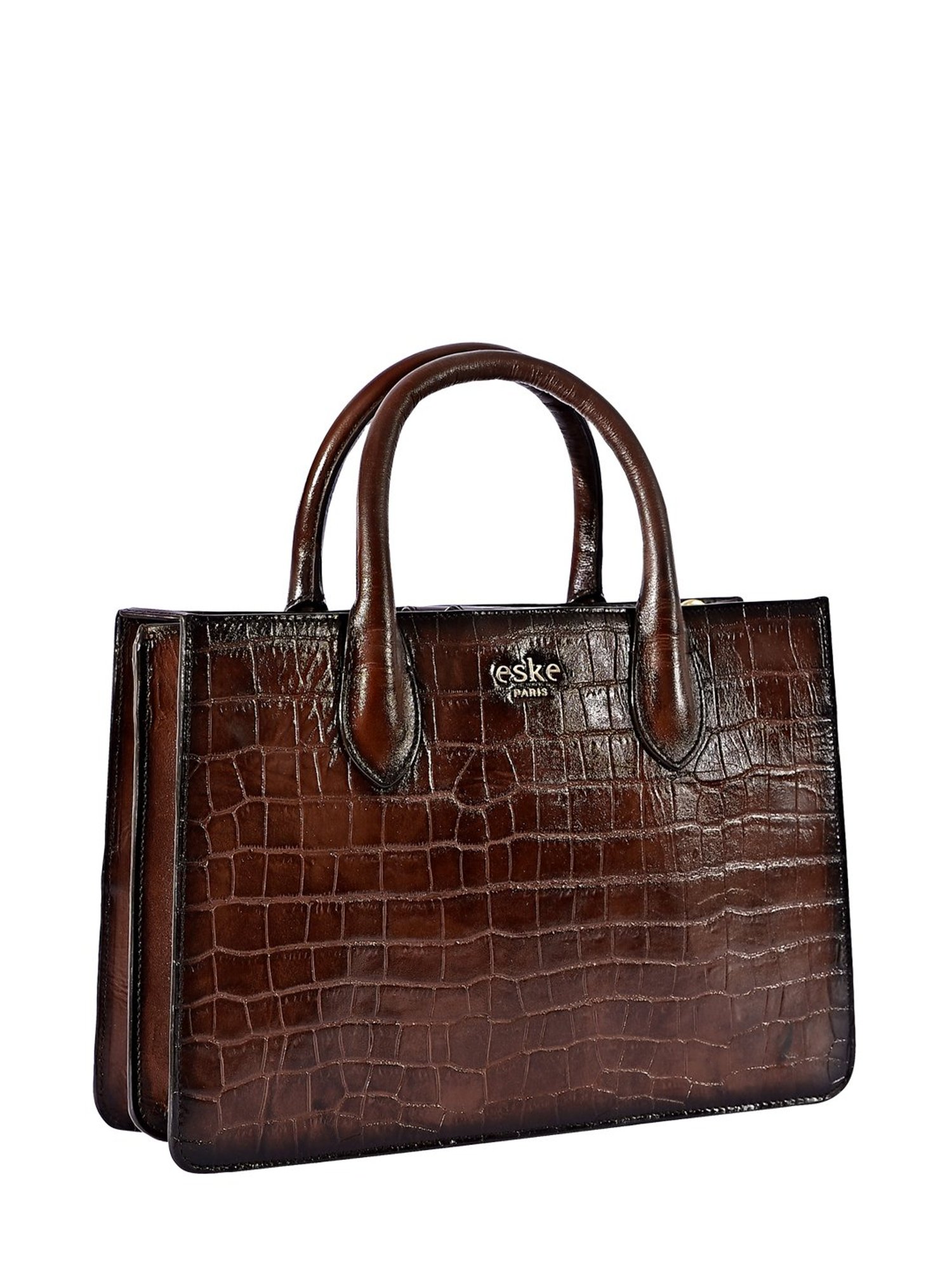 Eske Noah Tan Textured Leather Large Satchel Handbag